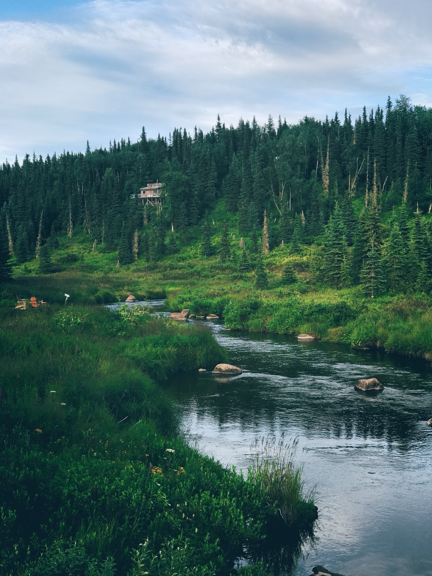 The Deep Creek River cutting through the property